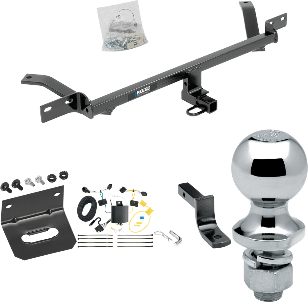 Fits 2015-2021 Volkswagen Golf Trailer Hitch Tow PKG w/ 4-Flat Wiring Harness + Draw-Bar + 1-7/8" Ball + Wiring Bracket (Excludes: Sportwagen & Alltrack Models) By Reese Towpower