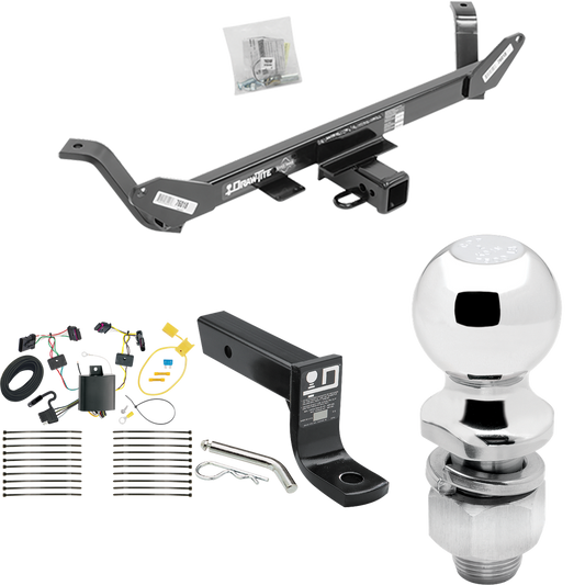 Fits 2016-2019 BMW X1 Trailer Hitch Tow PKG w/ 4-Flat Wiring + Ball Mount w/ 4" Drop + 2" Ball By Draw-Tite