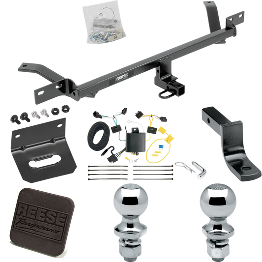 Fits 2015-2021 Volkswagen Golf Trailer Hitch Tow PKG w/ 4-Flat Wiring Harness + Draw-Bar + 1-7/8" + 2" Ball + Wiring Bracket + Hitch Cover (Excludes: Sportwagen & Alltrack Models) By Reese Towpower