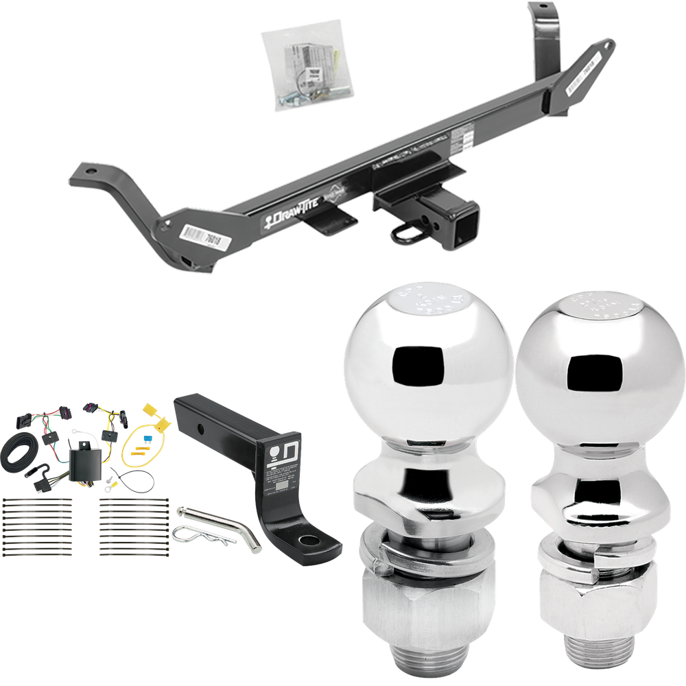 Se adapta al paquete de enganche de remolque BMW X1 2016-2019 con cableado plano de 4 + soporte de bola con caída de 4" + bola de 2" + bola de 2-5/16" de Draw-Tite