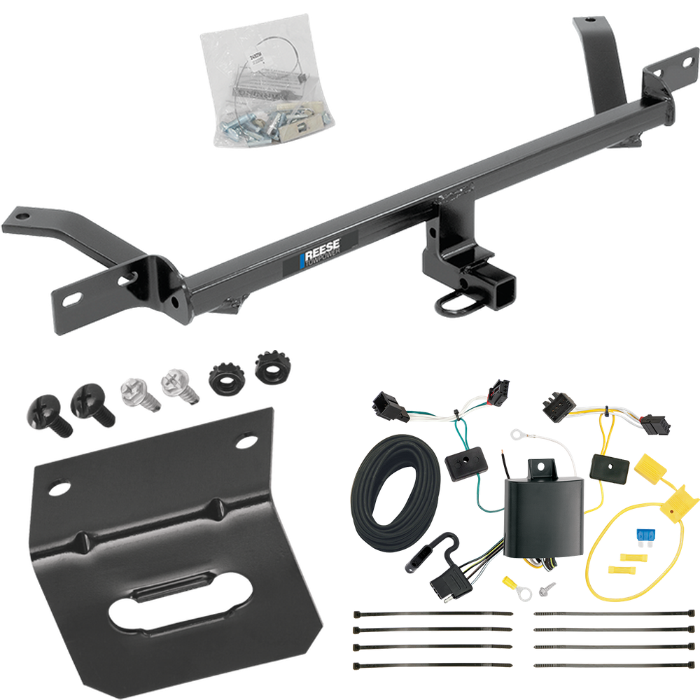 Fits 2015-2021 Volkswagen Golf Trailer Hitch Tow PKG w/ 4-Flat Wiring Harness + Bracket (Excludes: Sportwagen & Alltrack Models) By Reese Towpower