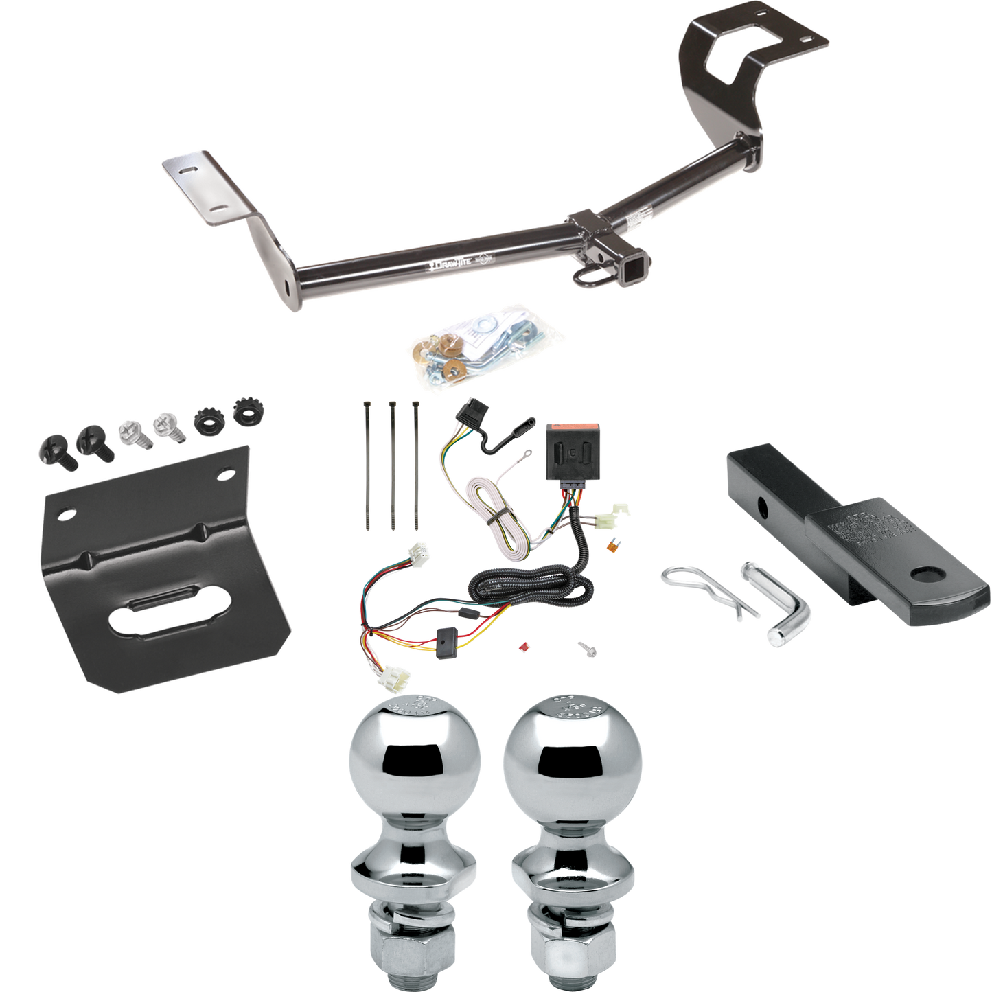 Se adapta al paquete de remolque Honda CR-V 2012-2016 con arnés de cableado de 4 planos + barra de tracción + bola de 1-7/8" + 2" + soporte de cableado de Draw-Tite