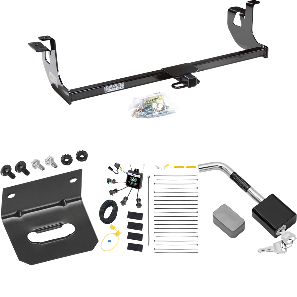 Fits 2007-2009 Volkswagen GTI Trailer Hitch Tow PKG w/ 4-Flat Zero Contact "No Splice" Wiring Harness + Wiring Bracket + Hitch Lock (For 4 Dr. Hatchback Models) By Draw-Tite