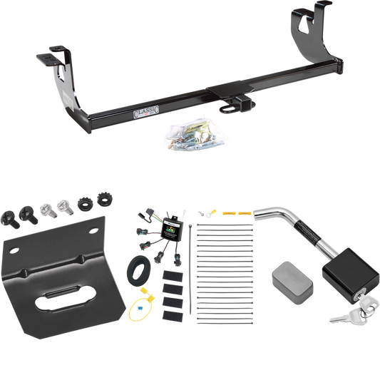 Fits 2007-2009 Volkswagen GTI Trailer Hitch Tow PKG w/ 4-Flat Zero Contact "No Splice" Wiring Harness + Wiring Bracket + Hitch Lock (For 4 Dr. Hatchback Models) By Draw-Tite