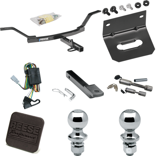 Fits 1997-2001 Honda CR-V Trailer Hitch Tow PKG w/ 4-Flat Wiring Harness + Draw-Bar + 1-7/8" + 2" Ball + Wiring Bracket + Hitch Cover + Dual Hitch & Coupler Locks By Reese Towpower