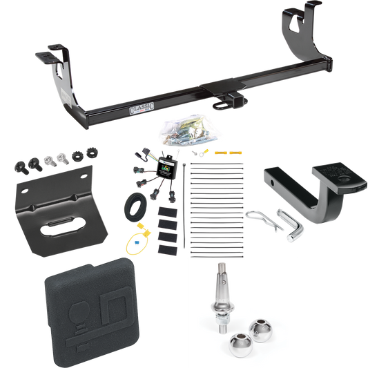 Fits 2010-2013 Volkswagen Golf Trailer Hitch Tow PKG w/ 4-Flat Zero Contact "No Splice" Wiring Harness + Draw-Bar + Interchangeable 1-7/8" & 2" Balls + Wiring Bracket + Hitch Cover (For Hatchback, (Canada Only), Except R Models) By Draw-Tite