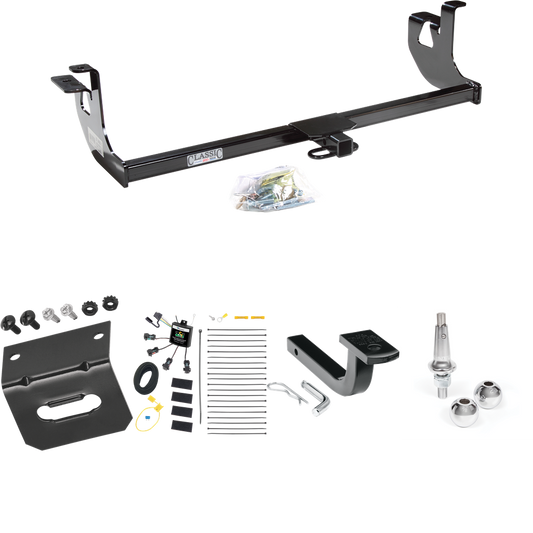Fits 2006-2009 Volkswagen GTI Trailer Hitch Tow PKG w/ 4-Flat Zero Contact "No Splice" Wiring Harness + Draw-Bar + Interchangeable 1-7/8" & 2" Balls + Wiring Bracket (For 2 Dr. Hatchback Models) By Draw-Tite