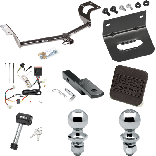 Fits 2012-2016 Honda CR-V Trailer Hitch Tow PKG w/ 4-Flat Wiring Harness + Draw-Bar + 1-7/8" + 2" Ball + Wiring Bracket + Hitch Cover + Hitch Lock By Reese Towpower