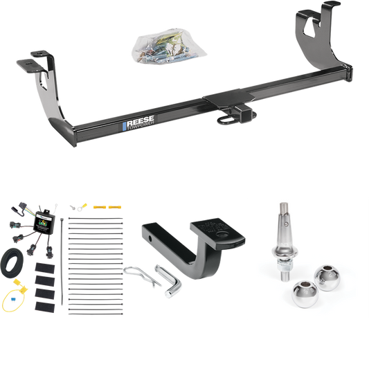 Fits 2010-2013 Volkswagen Golf Trailer Hitch Tow PKG w/ 4-Flat Zero Contact "No Splice" Wiring Harness + Draw-Bar + Interchangeable 1-7/8" & 2" Balls (For 2 Dr. Hatchback, Except R Models) By Reese Towpower