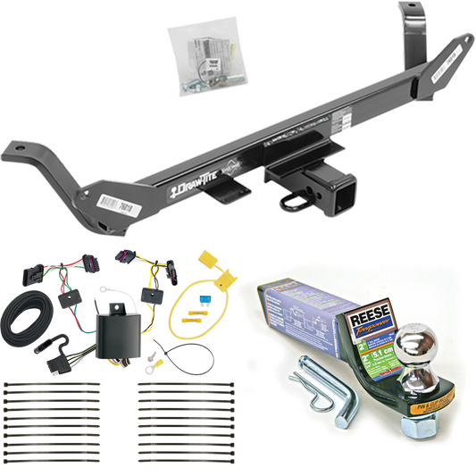 Fits 2016-2019 BMW X1 Trailer Hitch Tow PKG w/ 4-Flat Wiring + Starter Kit Ball Mount w/ 2" Drop & 1-7/8" Ball By Draw-Tite