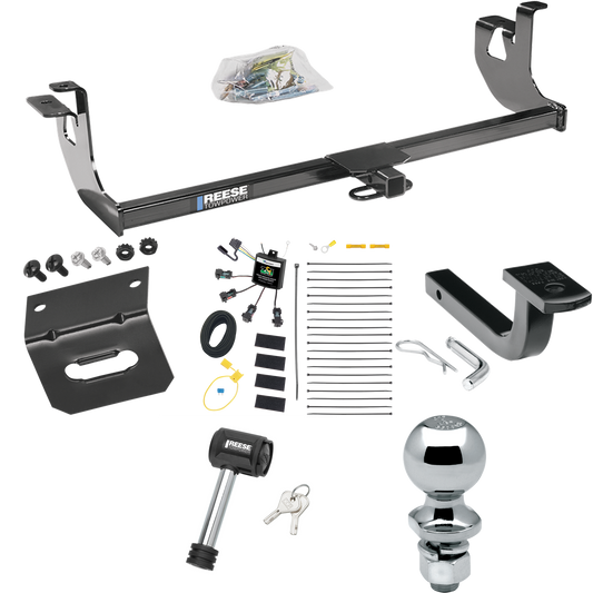 Fits 2006-2009 Volkswagen GTI Trailer Hitch Tow PKG w/ 4-Flat Zero Contact "No Splice" Wiring Harness + Draw-Bar + 2" Ball + Wiring Bracket + Hitch Lock (For 2 Dr. Hatchback Models) By Reese Towpower