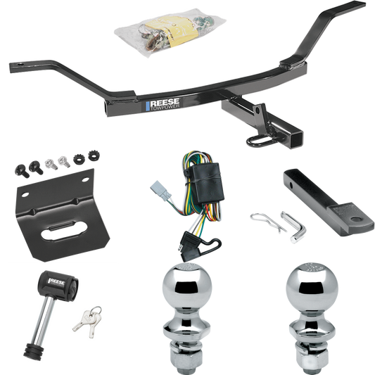 Se adapta al paquete de remolque Honda CR-V 1997-2001 con arnés de cableado de 4 planos + barra de tracción + bola de 1-7/8" + 2" + soporte de cableado + bloqueo de enganche de Reese Towpower