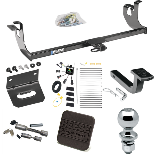 Fits 2007-2009 Volkswagen GTI Trailer Hitch Tow PKG w/ 4-Flat Zero Contact "No Splice" Wiring Harness + Draw-Bar + 2" Ball + Wiring Bracket + Hitch Cover + Dual Hitch & Coupler Locks (For 4 Dr. Hatchback Models) By Reese Towpower