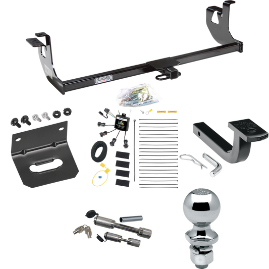 Fits 2006-2009 Volkswagen GTI Trailer Hitch Tow PKG w/ 4-Flat Zero Contact "No Splice" Wiring Harness + Draw-Bar + 2" Ball + Wiring Bracket + Dual Hitch & Coupler Locks (For 2 Dr. Hatchback Models) By Draw-Tite