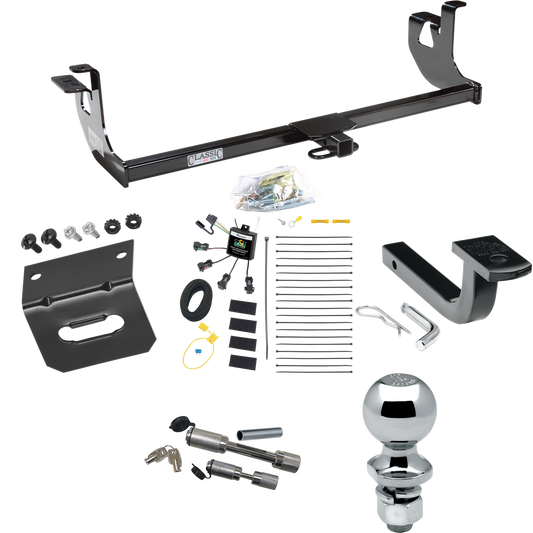 Fits 2010-2013 Volkswagen Golf Trailer Hitch Tow PKG w/ 4-Flat Zero Contact "No Splice" Wiring Harness + Draw-Bar + 2" Ball + Wiring Bracket + Dual Hitch & Coupler Locks (For 2 Dr. Hatchback, Except R Models) By Draw-Tite