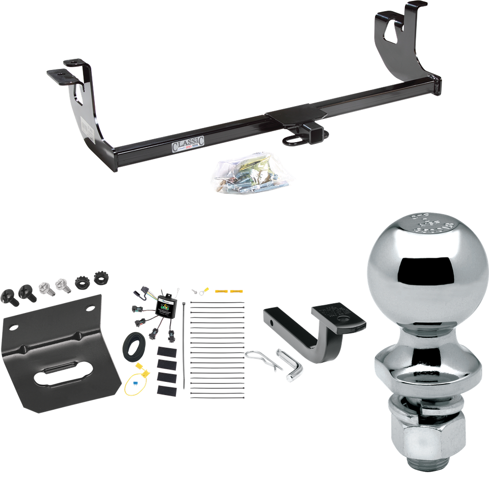 Fits 2010-2013 Volkswagen Golf Trailer Hitch Tow PKG w/ 4-Flat Zero Contact "No Splice" Wiring Harness + Draw-Bar + 2" Ball + Wiring Bracket (For 2 Dr. Hatchback, Except R Models) By Draw-Tite