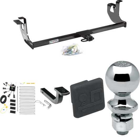 Fits 2010-2013 Volkswagen Golf Trailer Hitch Tow PKG w/ 4-Flat Zero Contact "No Splice" Wiring Harness + Draw-Bar + 2" Ball + Hitch Cover (For 2 Dr. Hatchback, Except R Models) By Draw-Tite