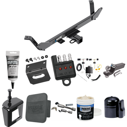 Fits 2020-2023 BMW X1 Trailer Hitch Tow PKG w/ 4-Flat Wiring + Starter Kit Ball Mount w/ 2" Drop & 2" Ball + 1-7/8" Ball + Wiring Bracket + Dual Hitch & Coupler Locks + Hitch Cover + Wiring Tester + Ball Lube + Electric Grease + Ball Wrench + Anti Ra