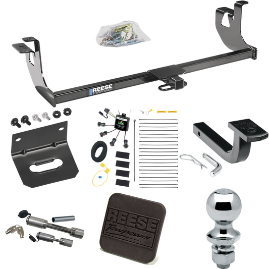 Fits 2010-2014 Volkswagen Golf Trailer Hitch Tow PKG w/ 4-Flat Zero Contact "No Splice" Wiring Harness + Draw-Bar + 1-7/8" Ball + Wiring Bracket + Hitch Cover + Dual Hitch & Coupler Locks (For 4 Dr. Hatchback, Except R Models) By Reese Towpower