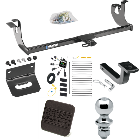 Fits 2007-2009 Volkswagen GTI Trailer Hitch Tow PKG w/ 4-Flat Zero Contact "No Splice" Wiring Harness + Draw-Bar + 1-7/8" Ball + Wiring Bracket + Hitch Cover (For 4 Dr. Hatchback Models) By Reese Towpower