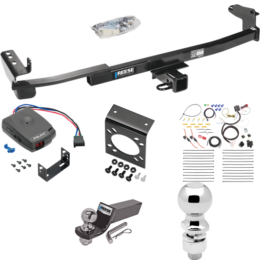 Fits 2005-2007 Mercury Montego Trailer Hitch Tow PKG w/ Pro Series Pilot Brake Control + 7-Way RV Wiring + 2" & 2-5/16" Ball & Drop Mount By Reese Towpower