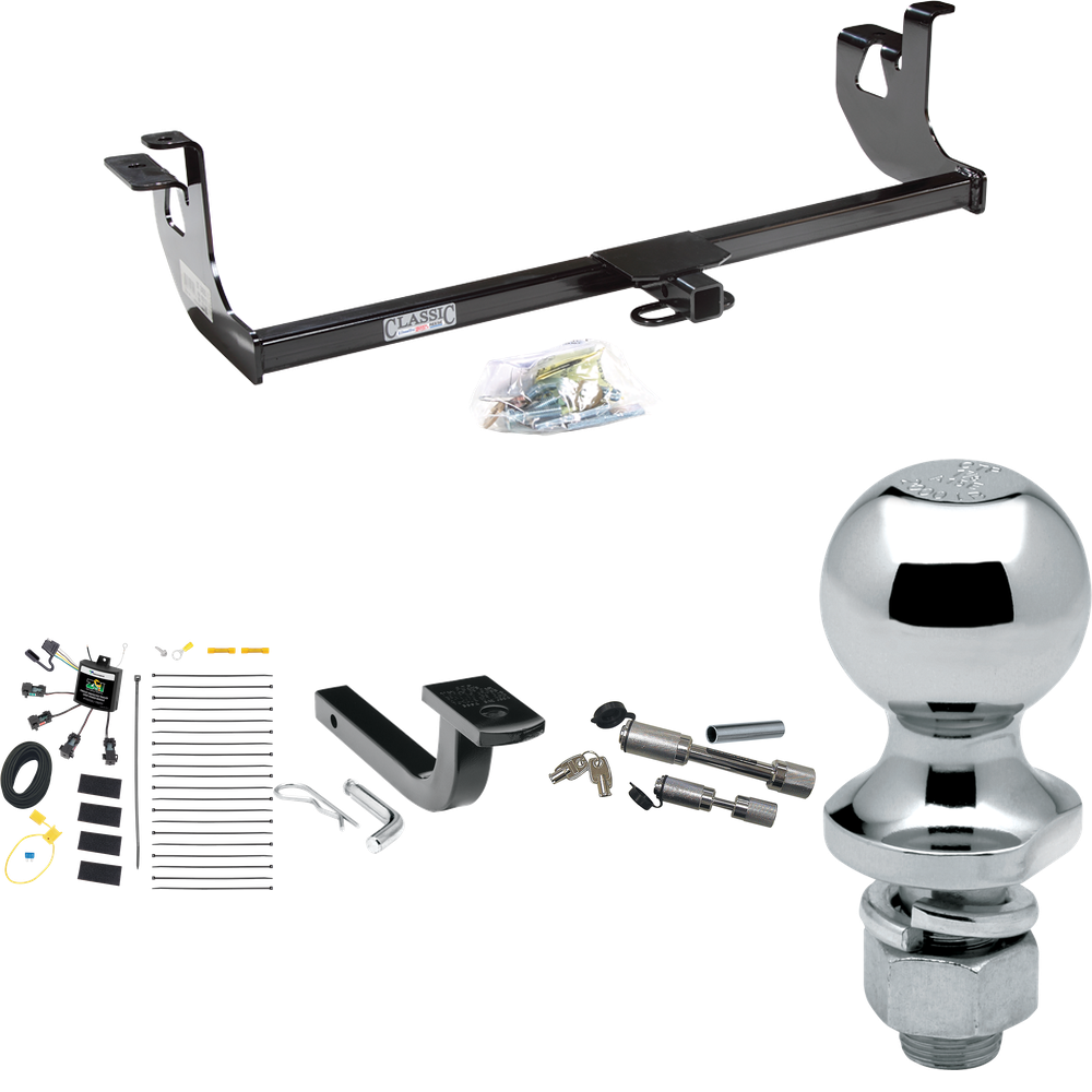 Fits 2010-2013 Volkswagen Golf Trailer Hitch Tow PKG w/ 4-Flat Zero Contact "No Splice" Wiring Harness + Draw-Bar + 1-7/8" Ball + Dual Hitch & Coupler Locks (For 2 Dr. Hatchback, Except R Models) By Draw-Tite