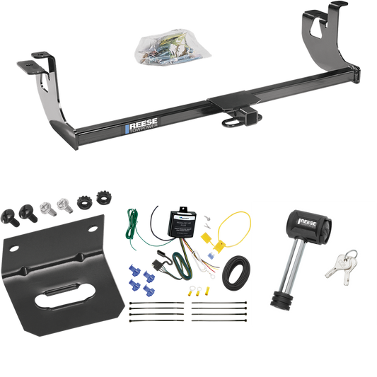 Fits 2010-2014 Volkswagen Golf Trailer Hitch Tow PKG w/ 4-Flat Wiring Harness + Wiring Bracket + Hitch Lock (For 4 Dr. Hatchback, Except R Models) By Reese Towpower