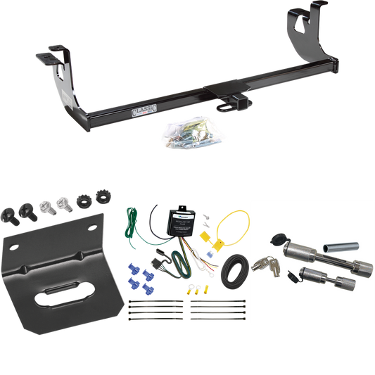 Fits 2006-2009 Volkswagen Rabbit Trailer Hitch Tow PKG w/ 4-Flat Wiring Harness + Wiring Bracket + Dual Hitch & Coupler Locks By Draw-Tite