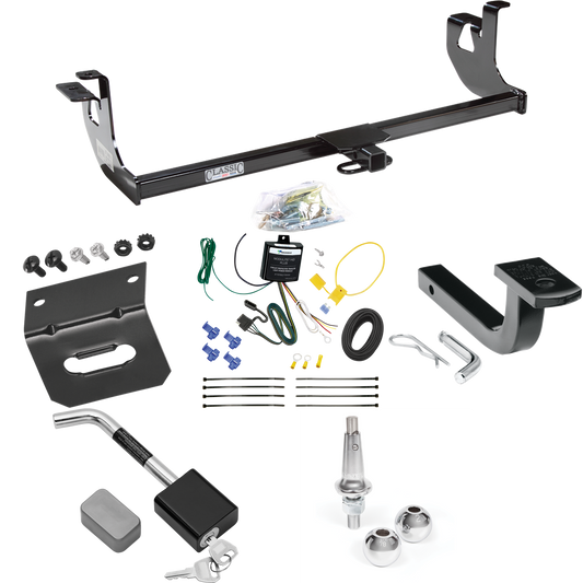 Fits 2010-2013 Volkswagen Golf Trailer Hitch Tow PKG w/ 4-Flat Wiring Harness + Draw-Bar + Interchangeable 1-7/8" & 2" Balls + Wiring Bracket + Hitch Lock (For Hatchback, (Canada Only), Except R Models) By Draw-Tite