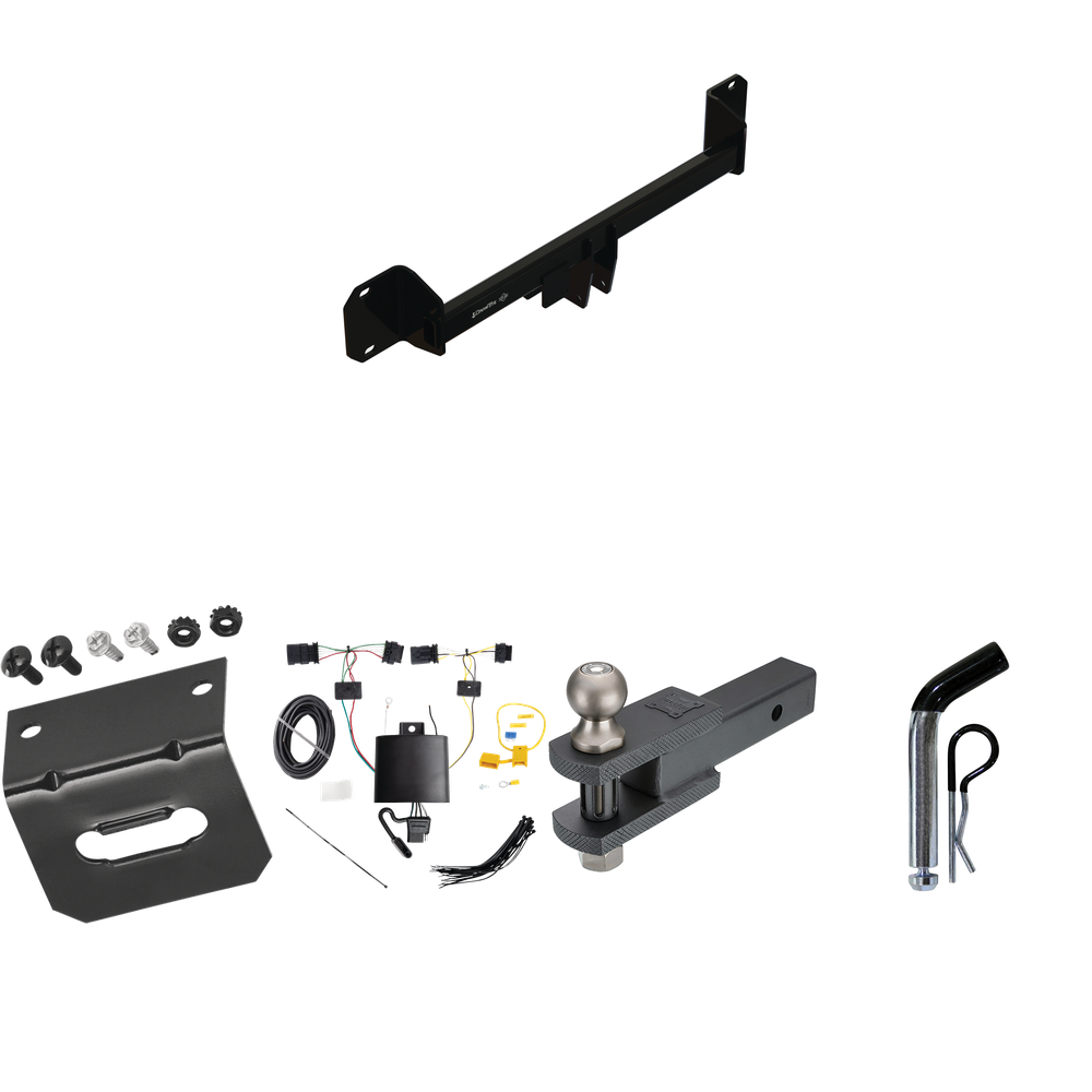 Se adapta al paquete de remolque de enganche de remolque BMW X1 2020-2023 con arnés de cableado de 4 planos + soporte de bola de enganche de horquilla con bola de 2" + pasador/clip + soporte de cableado de Draw-Tite