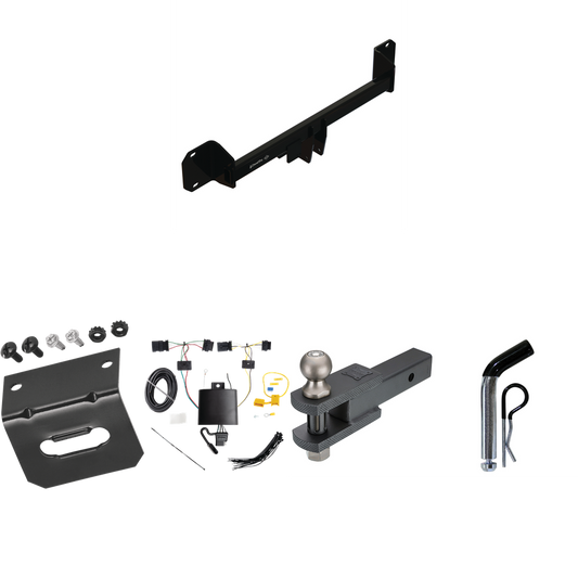 Se adapta al paquete de remolque de enganche de remolque BMW X1 2020-2023 con arnés de cableado de 4 planos + soporte de bola de enganche de horquilla con bola de 2" + pasador/clip + soporte de cableado de Draw-Tite