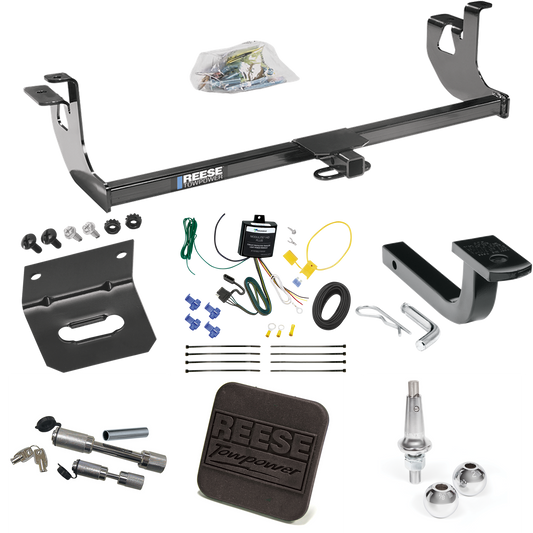 Fits 2006-2009 Volkswagen Rabbit Trailer Hitch Tow PKG w/ 4-Flat Wiring Harness + Draw-Bar + Interchangeable 1-7/8" & 2" Balls + Wiring Bracket + Hitch Cover + Dual Hitch & Coupler Locks By Reese Towpower