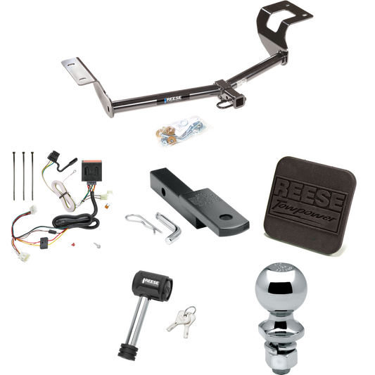 Fits 2012-2016 Honda CR-V Trailer Hitch Tow PKG w/ 4-Flat Wiring Harness + Draw-Bar + 2" Ball + Hitch Cover + Hitch Lock By Reese Towpower