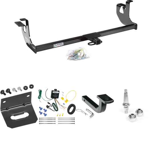 Fits 2007-2009 Volkswagen GTI Trailer Hitch Tow PKG w/ 4-Flat Wiring Harness + Draw-Bar + Interchangeable 1-7/8" & 2" Balls + Wiring Bracket (For 4 Dr. Hatchback Models) By Draw-Tite