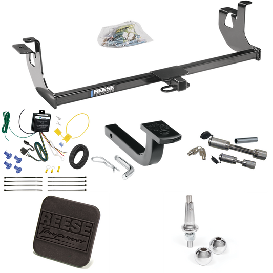 Fits 2010-2013 Volkswagen Golf Trailer Hitch Tow PKG w/ 4-Flat Wiring Harness + Draw-Bar + Interchangeable 1-7/8" & 2" Balls + Hitch Cover + Dual Hitch & Coupler Locks (For Hatchback, (Canada Only), Except R Models) By Reese Towpower