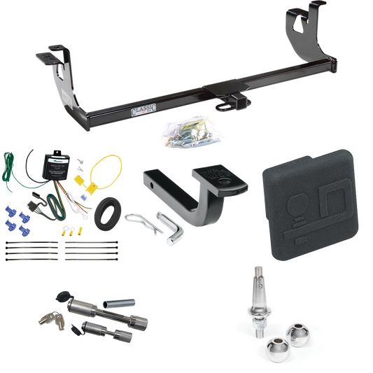 Fits 2006-2009 Volkswagen Rabbit Trailer Hitch Tow PKG w/ 4-Flat Wiring Harness + Draw-Bar + Interchangeable 1-7/8" & 2" Balls + Hitch Cover + Dual Hitch & Coupler Locks By Draw-Tite