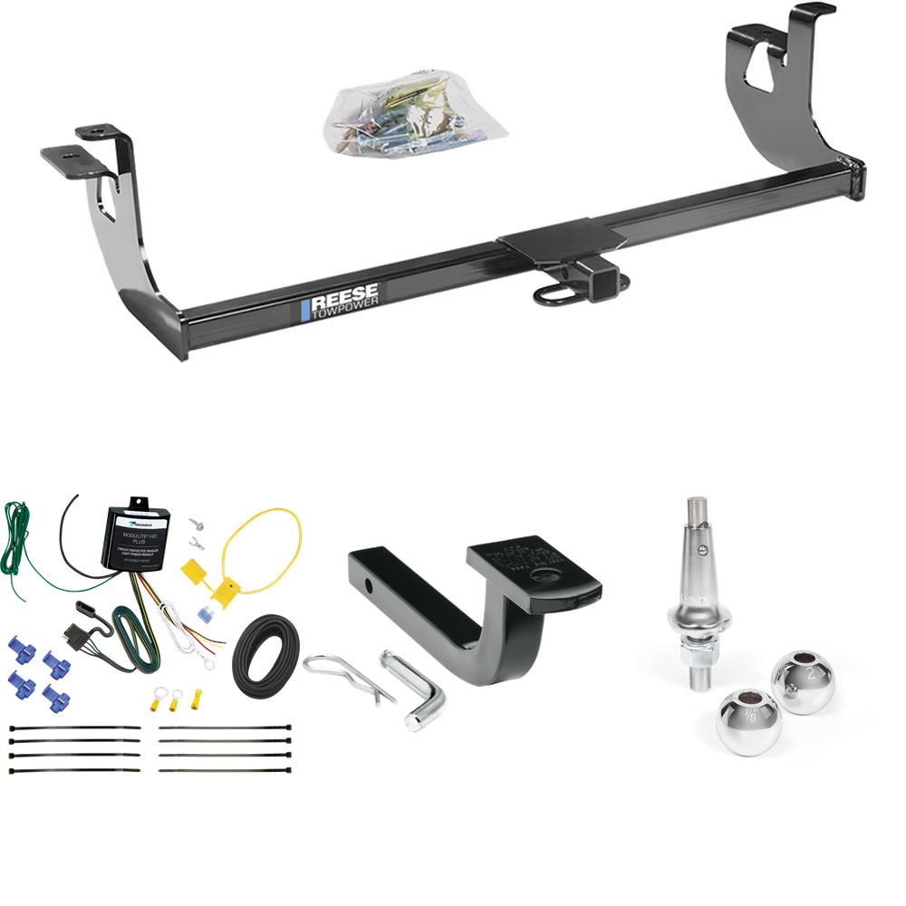 Fits 2007-2009 Volkswagen GTI Trailer Hitch Tow PKG w/ 4-Flat Wiring Harness + Draw-Bar + Interchangeable 1-7/8" & 2" Balls (For 4 Dr. Hatchback Models) By Reese Towpower