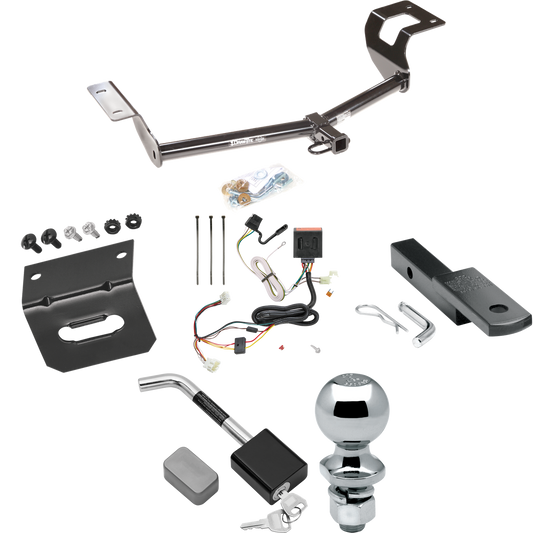 Se adapta al paquete de enganche de remolque Honda CR-V 2012-2016 con arnés de cableado plano de 4 + barra de tracción + bola de 2" + soporte de cableado + bloqueo de enganche de Draw-Tite