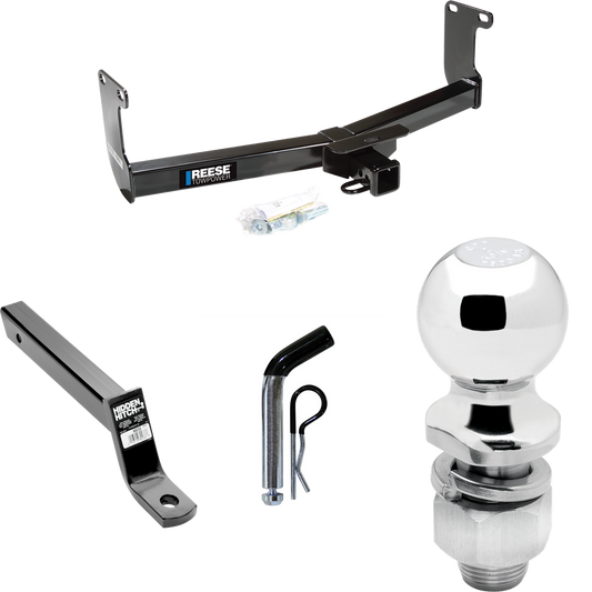 Fits 2005-2010 Dodge Dakota Trailer Hitch Tow PKG w/ Extended 16" Long Ball Mount w/ 4" Drop + Pin/Clip + 2" Ball By Reese Towpower