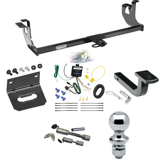 Fits 2010-2013 Volkswagen Golf Trailer Hitch Tow PKG w/ 4-Flat Wiring Harness + Draw-Bar + 1-7/8" Ball + Wiring Bracket + Dual Hitch & Coupler Locks (For Hatchback, (Canada Only), Except R Models) By Draw-Tite