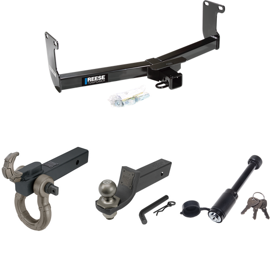 Fits 2011-2011 RAM Dakota Trailer Hitch Tow PKG + Interlock Tactical Starter Kit w/ 2" Drop & 2" Ball + Tactical Hook & Shackle Mount + Tactical Dogbone Lock By Reese Towpower