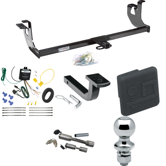 Fits 2007-2009 Volkswagen GTI Trailer Hitch Tow PKG w/ 4-Flat Wiring Harness + Draw-Bar + 1-7/8" Ball + Hitch Cover + Dual Hitch & Coupler Locks (For 4 Dr. Hatchback Models) By Draw-Tite