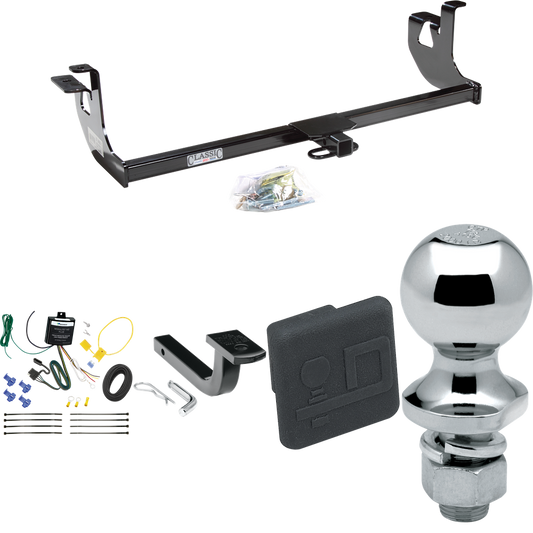 Fits 2010-2014 Volkswagen Golf Trailer Hitch Tow PKG w/ 4-Flat Wiring Harness + Draw-Bar + 1-7/8" Ball + Hitch Cover (For 4 Dr. Hatchback, Except R Models) By Draw-Tite