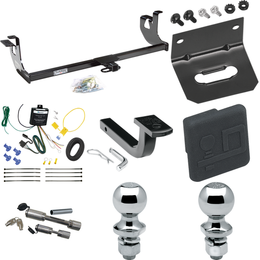 Fits 2010-2013 Volkswagen Golf Trailer Hitch Tow PKG w/ 4-Flat Wiring Harness + Draw-Bar + 1-7/8" + 2" Ball + Wiring Bracket + Hitch Cover + Dual Hitch & Coupler Locks (For 2 Dr. Hatchback, Except R Models) By Draw-Tite