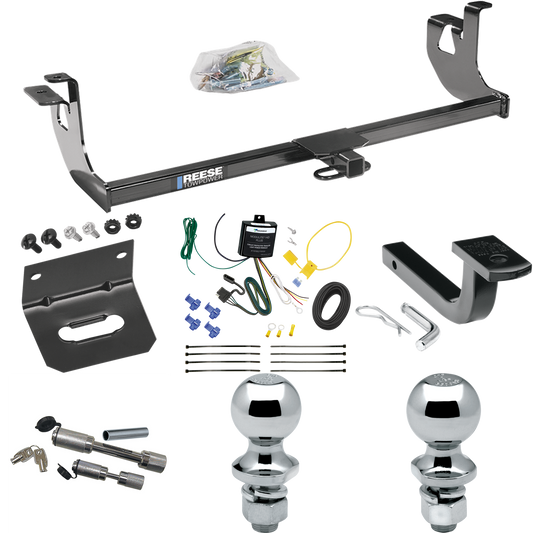 Fits 2007-2009 Volkswagen GTI Trailer Hitch Tow PKG w/ 4-Flat Wiring Harness + Draw-Bar + 1-7/8" + 2" Ball + Wiring Bracket + Dual Hitch & Coupler Locks (For 4 Dr. Hatchback Models) By Reese Towpower