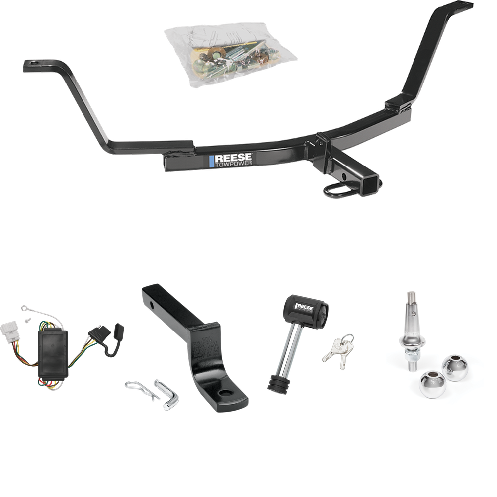 Se adapta al paquete de enganche de remolque Honda CR-V 2007-2011 con arnés de cableado de 4 planos + barra de tracción + bolas intercambiables de 1-7/8" y 2" + bloqueo de enganche de Reese Towpower