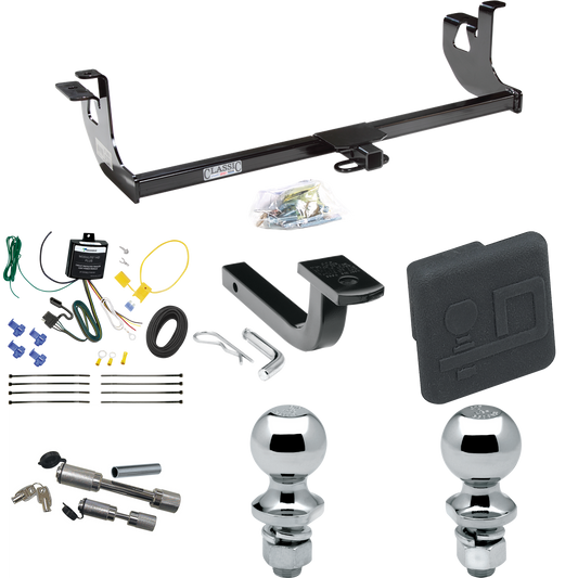 Fits 2007-2009 Volkswagen GTI Trailer Hitch Tow PKG w/ 4-Flat Wiring Harness + Draw-Bar + 1-7/8" + 2" Ball + Hitch Cover + Dual Hitch & Coupler Locks (For 4 Dr. Hatchback Models) By Draw-Tite