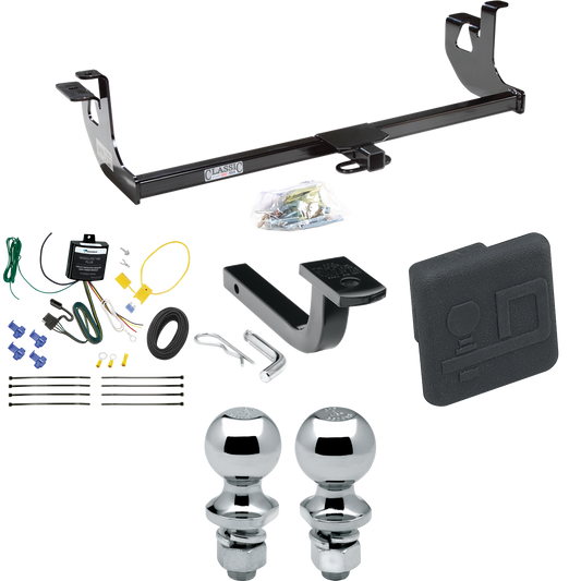 Fits 2006-2009 Volkswagen GTI Trailer Hitch Tow PKG w/ 4-Flat Wiring Harness + Draw-Bar + 1-7/8" + 2" Ball + Hitch Cover (For 2 Dr. Hatchback Models) By Draw-Tite