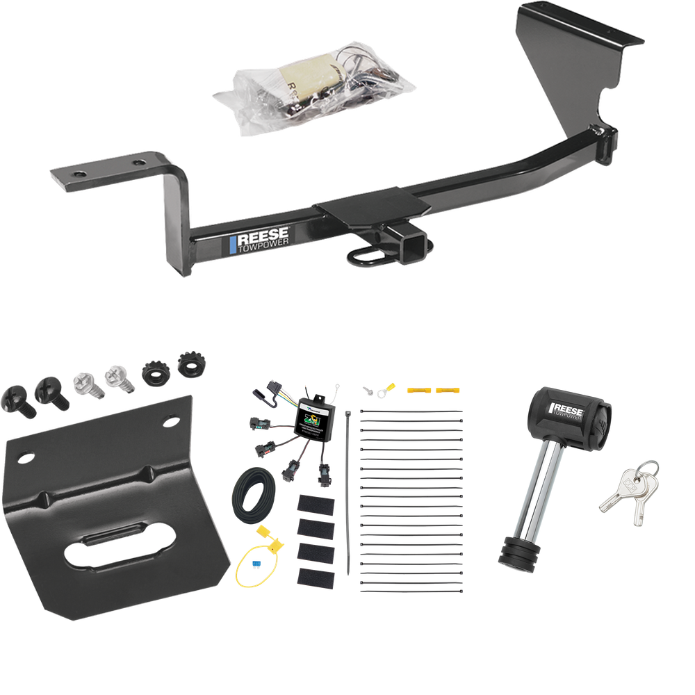 Fits 2009-2018 Volkswagen CC Trailer Hitch Tow PKG w/ 4-Flat Zero Contact "No Splice" Wiring Harness + Wiring Bracket + Hitch Lock (Excludes: 4 Motion Models) By Reese Towpower