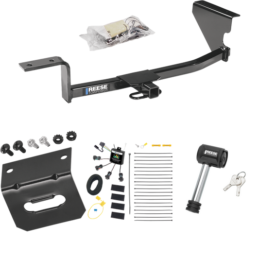 Fits 2009-2018 Volkswagen CC Trailer Hitch Tow PKG w/ 4-Flat Zero Contact "No Splice" Wiring Harness + Wiring Bracket + Hitch Lock (Excludes: 4 Motion Models) By Reese Towpower